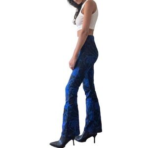 Zara High-Waist Jacquard Floral Knit Flared Leggings size S